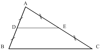 droite joignant les milieux de deux cotés d'un triangle