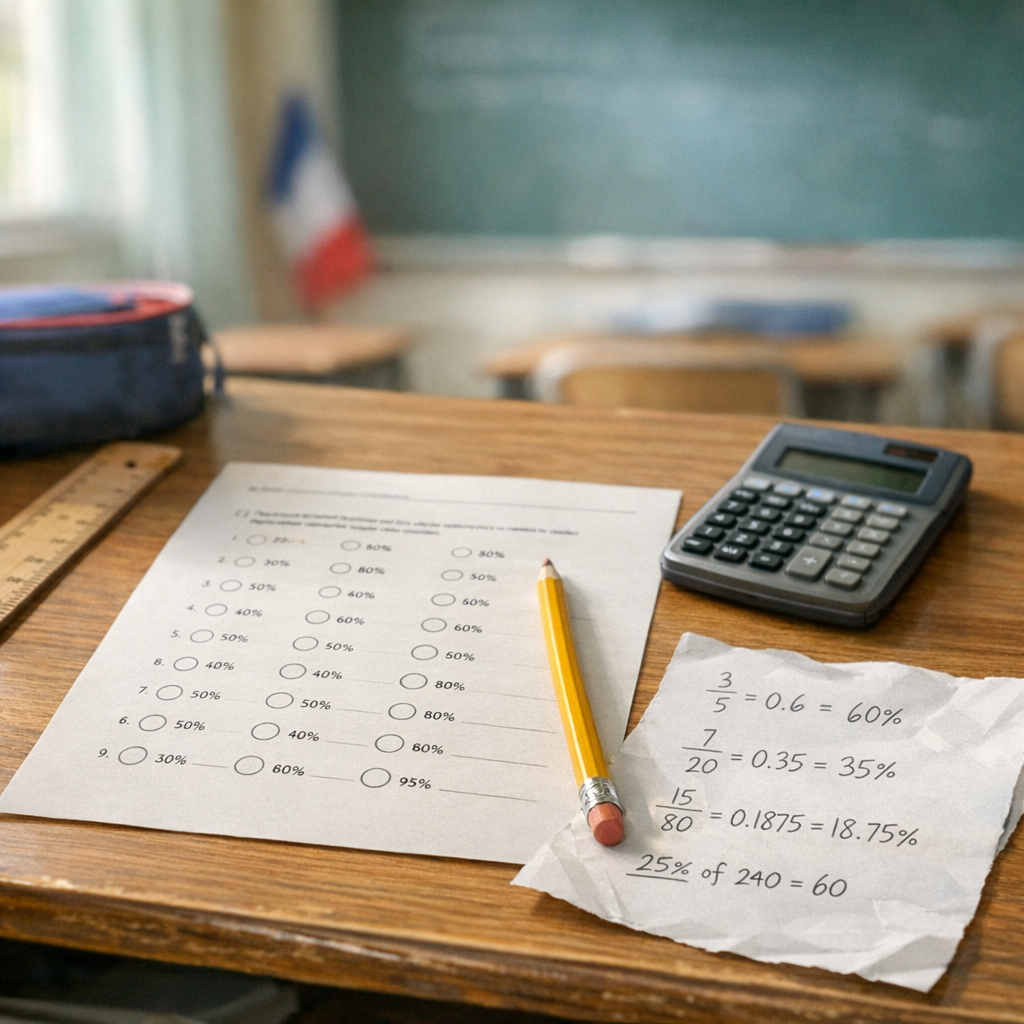 Comment additionner des pourcentages en 5e