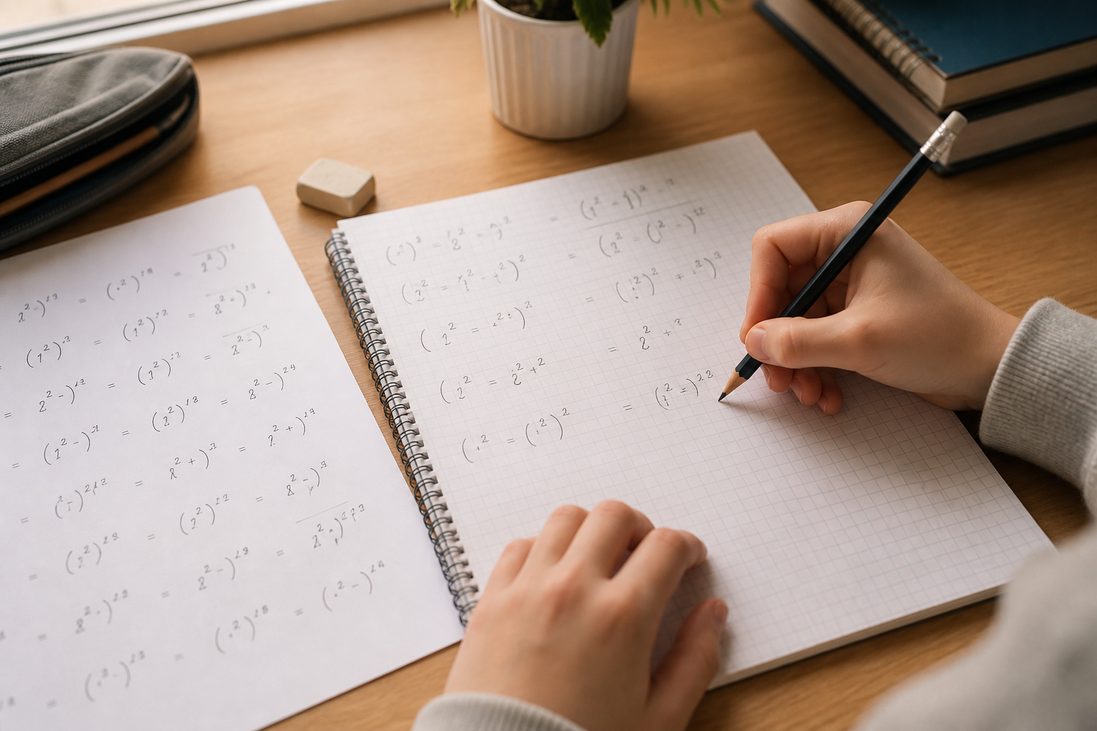 L’addition de puissances en 4e se calcule étape par étape
