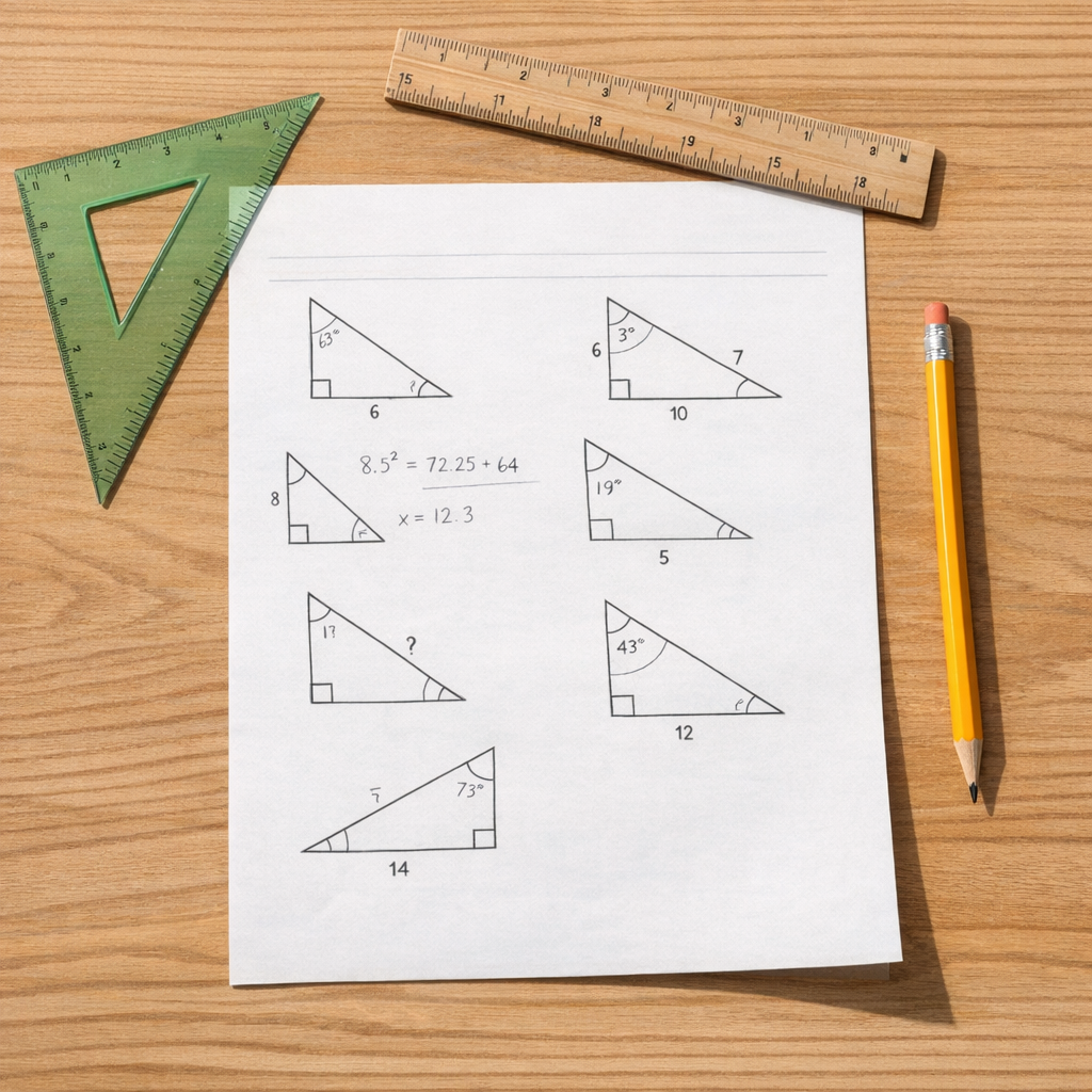 Calcul du Triangle rectangle : méthode et évaluation en 4e