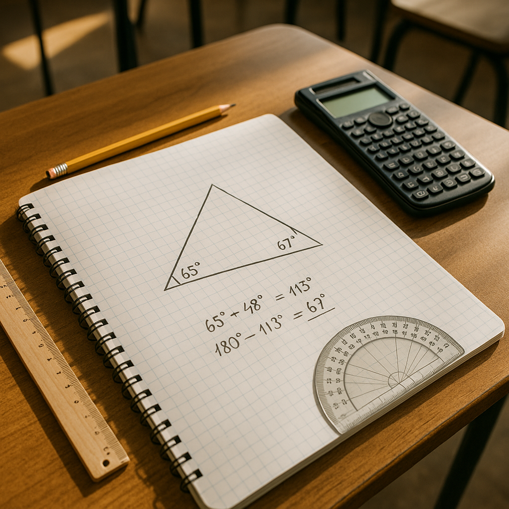 Calculer angle triangle : méthodes simples et bon réflexe