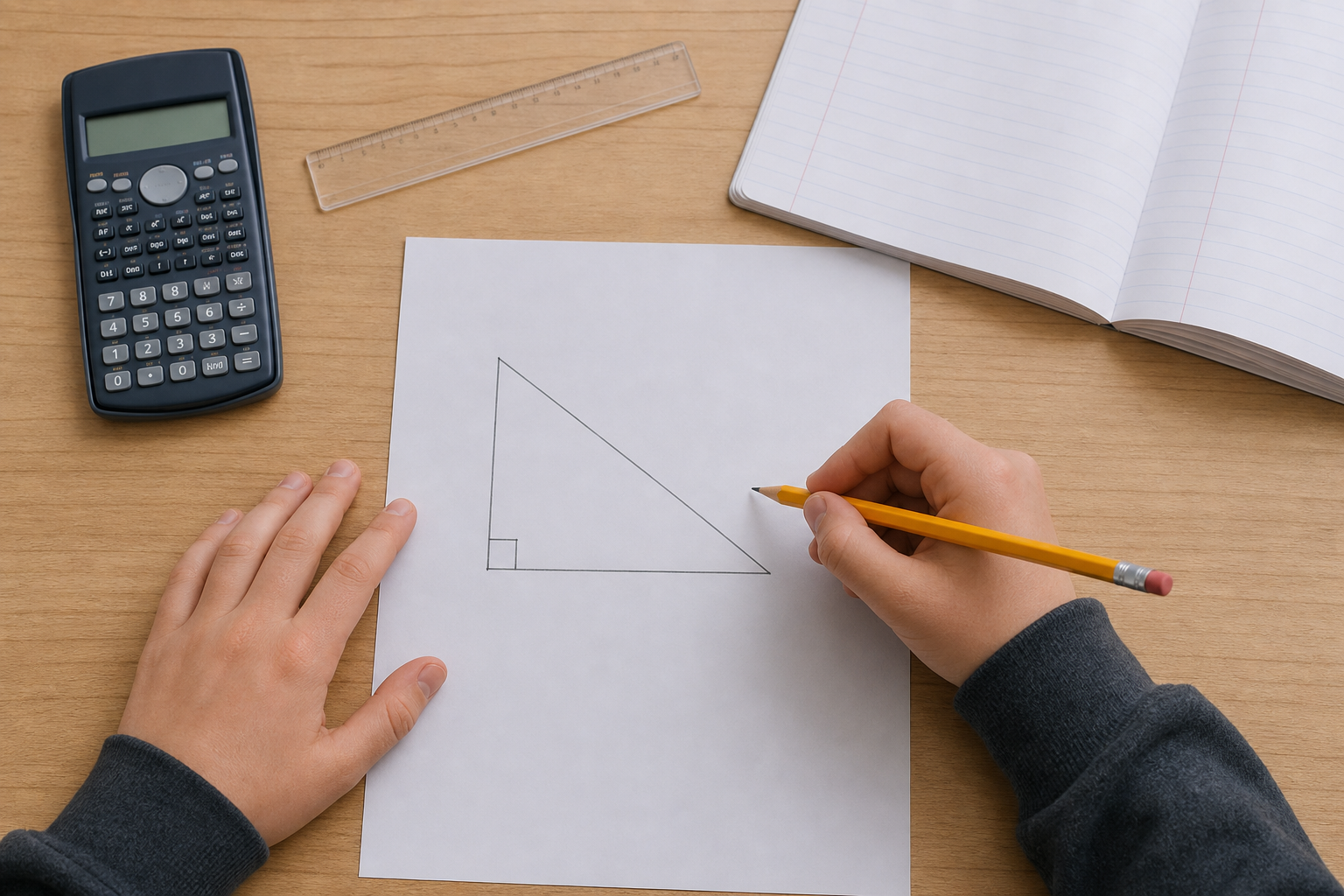 En 3e, calcule le cosinus dans un triangle rectangle