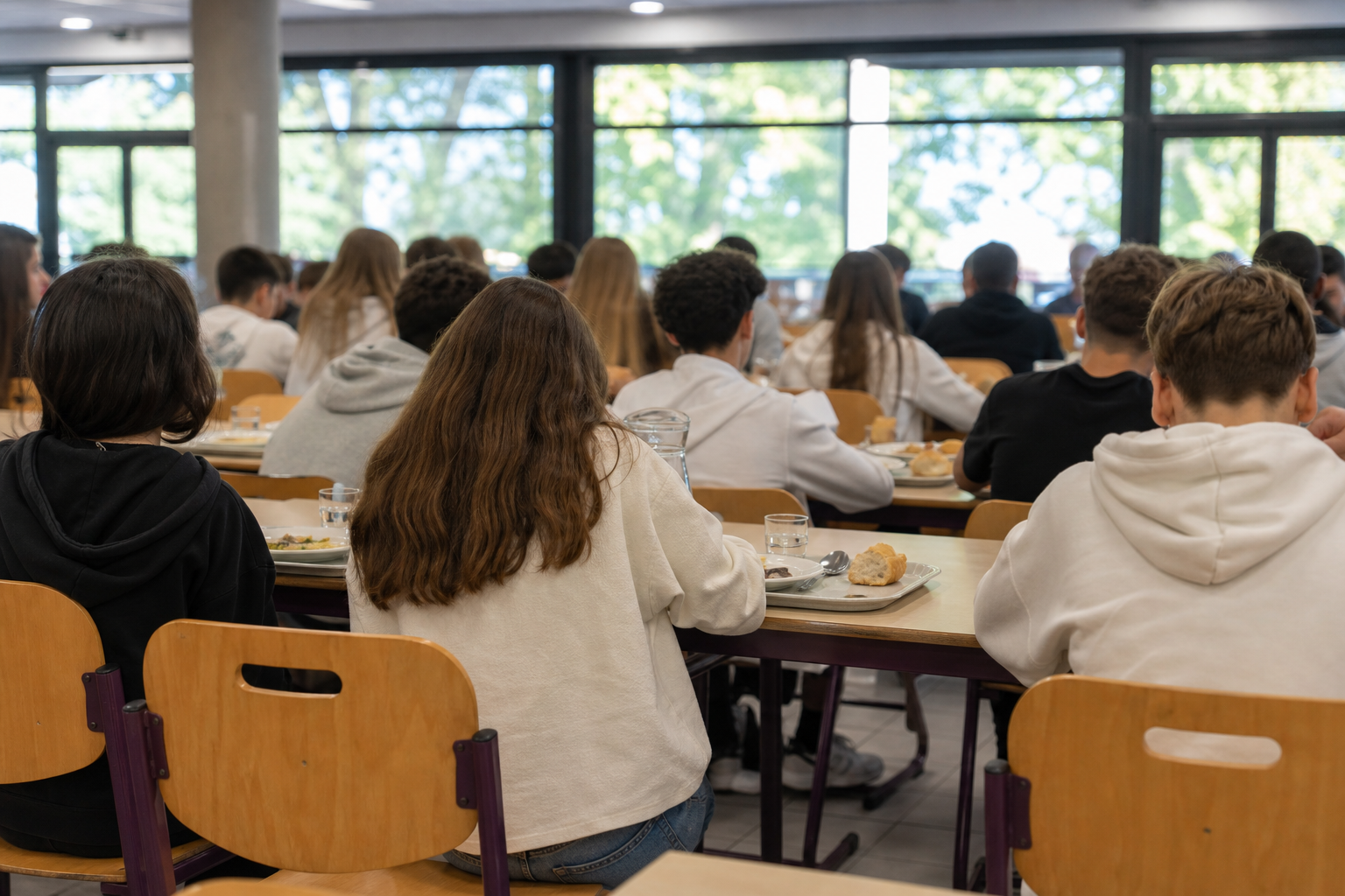 Un élève demi-pensionnaire mange au Collège sans y dormir