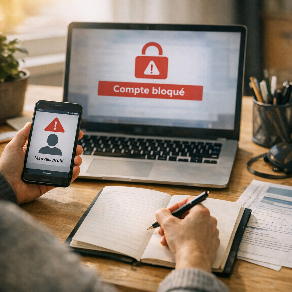 Compte bloqué, mauvais profil, page blanche&nbsp;&nbsp;: le diagnostic express