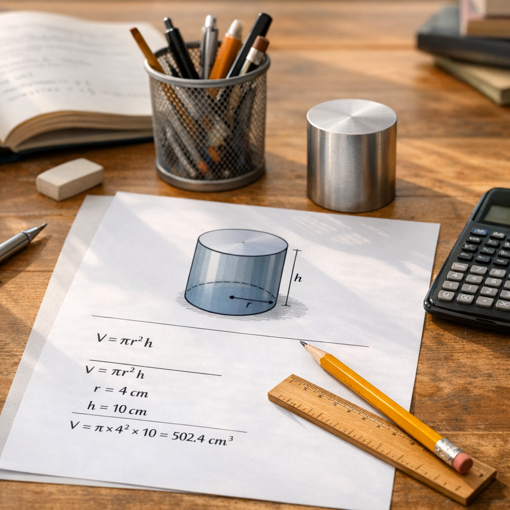 Évaluation formule volume cylindre à imprimer