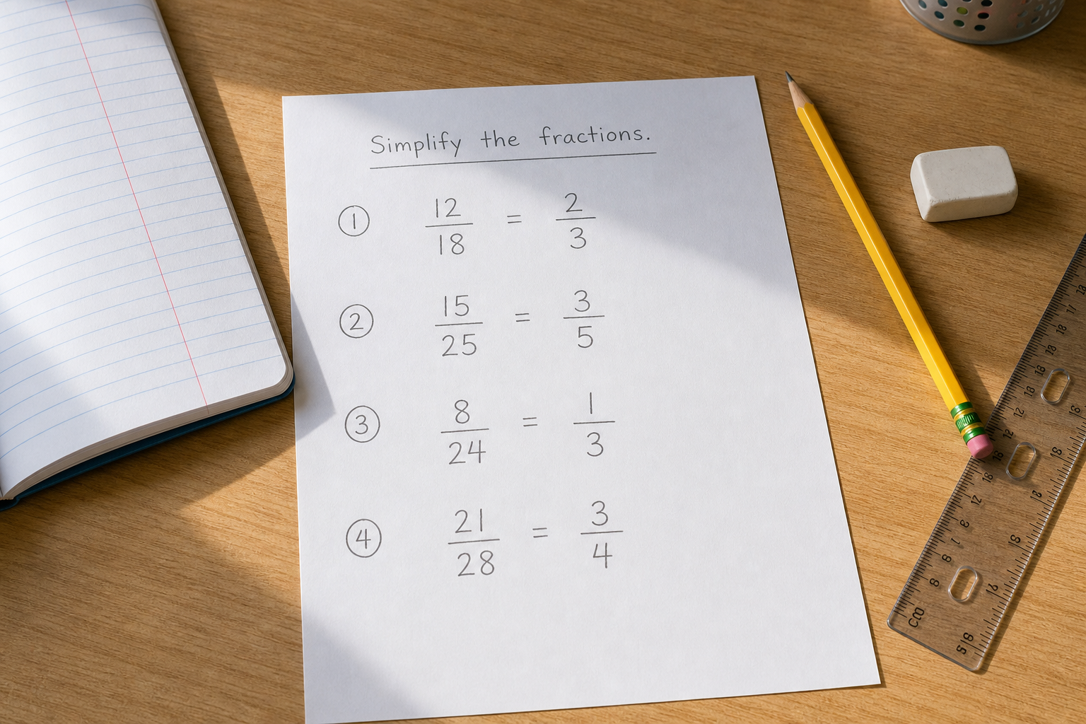 Les fractions irréductibles en 4e : cours et exercices corrigés
