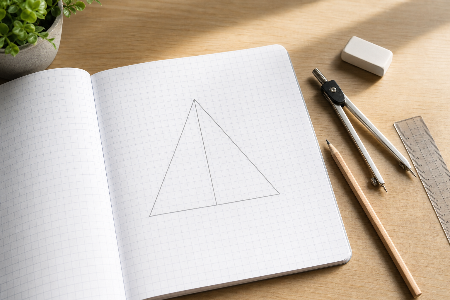 La hauteur d’un triangle équilatéral se calcule en 4e