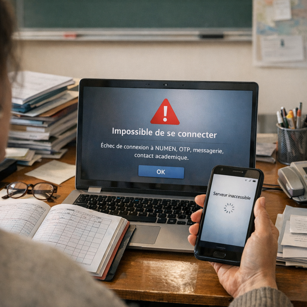 Connexion impossible : Numen, OTP, messagerie et contact académique