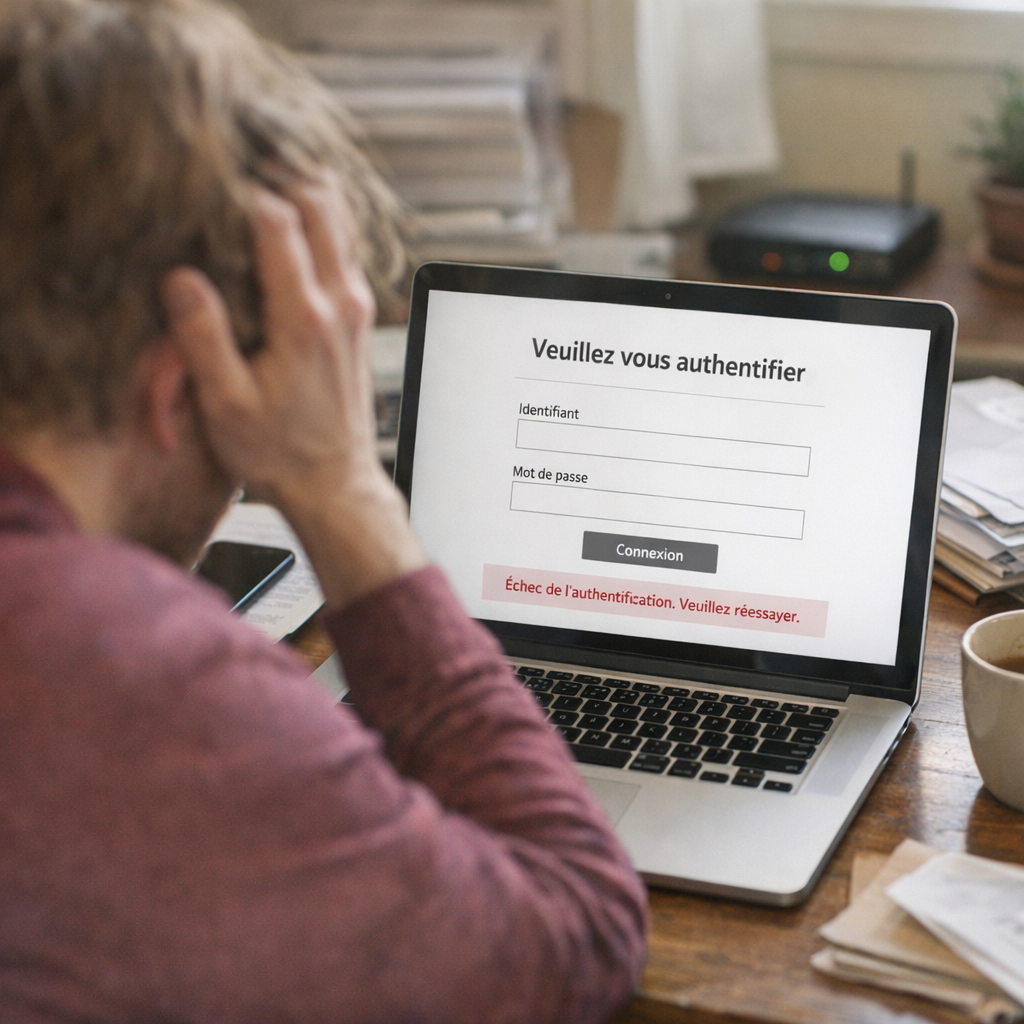 Les problèmes fréquents quand la page " Veuillez vous authentifier" bloque