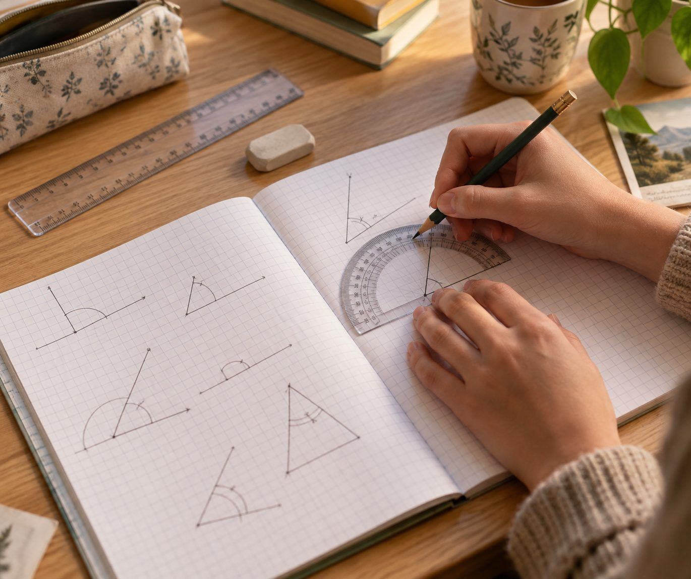 Exercices progressifs pour lire et tracer des angles