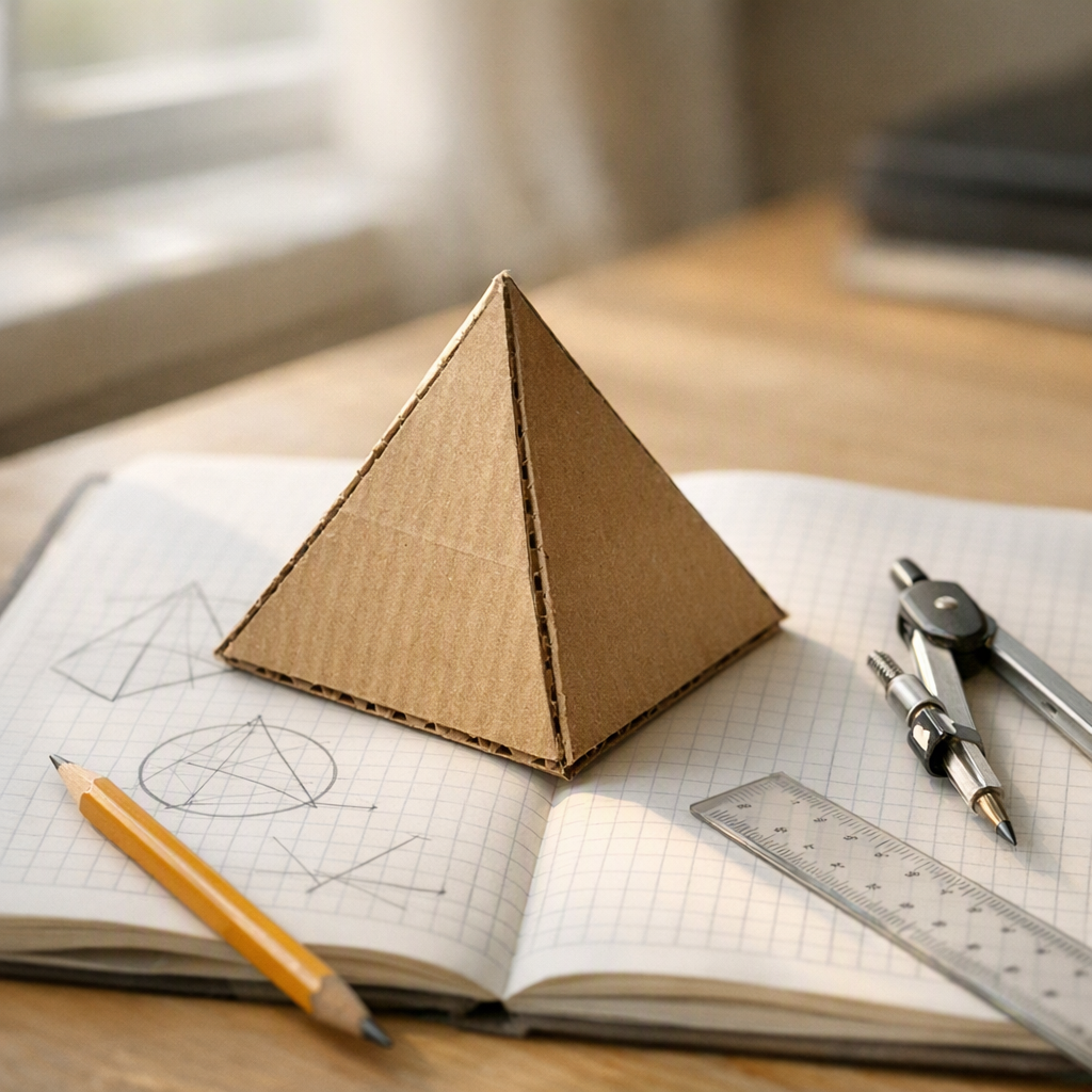 La pyramide en géométrie : base, sommet et règle de comptage en 6e