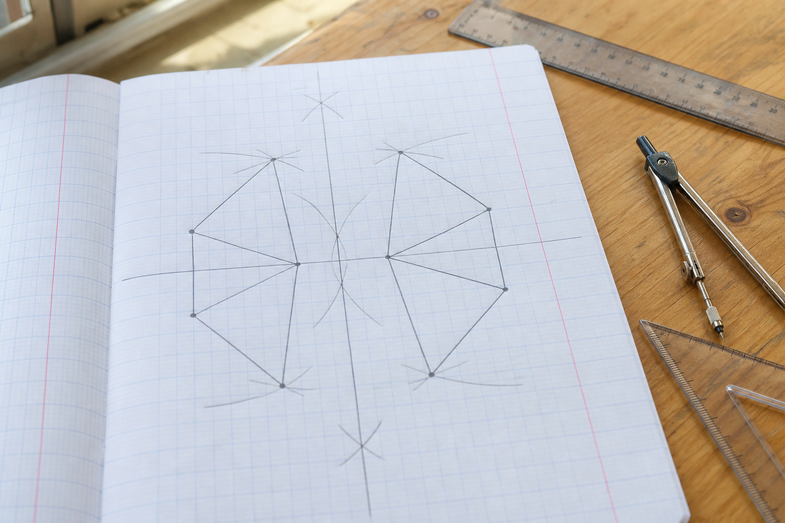La symétrie axiale en 6e se construit avec un axe miroir