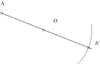 Construction du symétrique d'un point étape 2